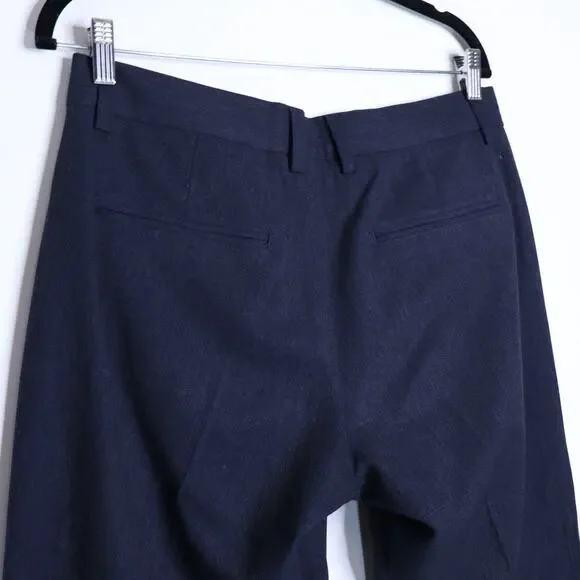 LES DEUX Como Reg Wool Suit Pants Dark Navy Melange Straight Fit Men's 31